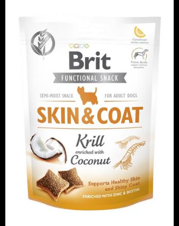 BRIT Care Dog Functional Snack skin&amp;coat Krill 3x150 g recompense caini piele si blana