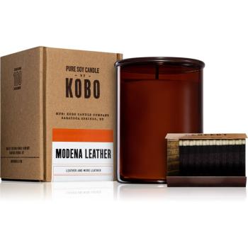 KOBO Woodblock Modena Leather lumânare parfumată 425 g