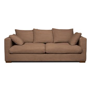 Canapea maro deschis cu tapițerie din catifea reiată  220 cm Comfy – Scandic