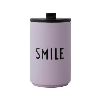 Cană termos Design Letters Smile, 350 ml, violet