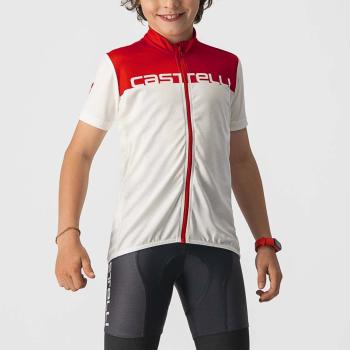 
                 CASTELLI Tricou de ciclism cu mânecă scurtă - NEO PROLOGO KIDS - alb/roșu  
            