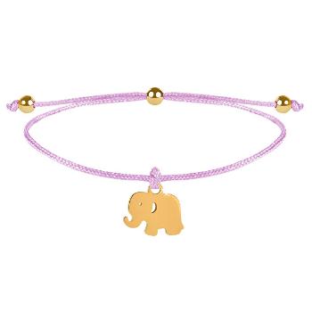Troli Corded Bracelet Elephant roz / aur