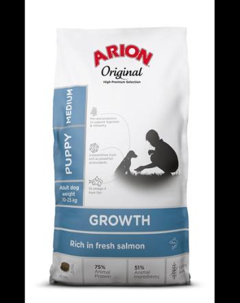 ARION Original Growth Puppy Medium Salmon Rice 2 kg catei de talie medie, cu somon