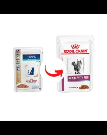 ROYAL CANIN Renal Feline Fish hrana umeda dietetica pentru pisici cu insuficienta renala cronica, cu peste 24 x 85 g