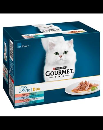 GOURMET Perle Duet hrana umeda pentru pisici, arome de peste 72 x 85g