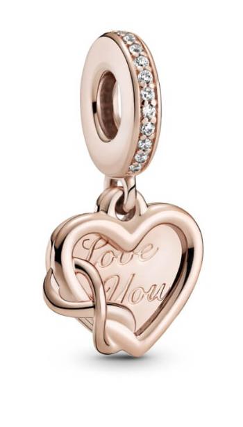 Pandora Pandantiv Romantic bronz in formă de inimă Rose 789369C01