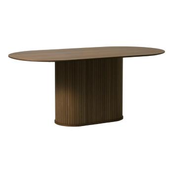 Masă de dining maro cu blat cu aspect de lemn de stejar 95x180 cm Nola – Unique Furniture