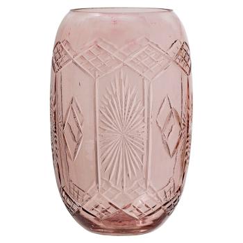 Vază din sticlă Bloomingville Ornaments, roz