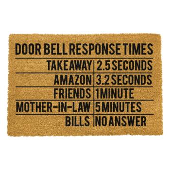 Covoraș intrare din fibre de cocos Artsy Doormats Door Bell Response Times, 40 x 60 cm