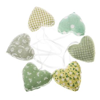 Set 6 decorațiuni suspendate Dakls Hearts, verde