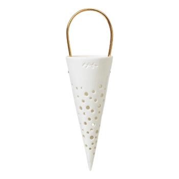 Decorațiune suspendată din ceramică Kähler Design Cone, înălțime 18 cm, alb