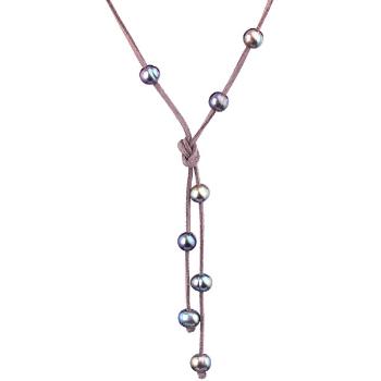 JwL Luxury Pearls Colier din piele lungă cu perle autentice JL0495