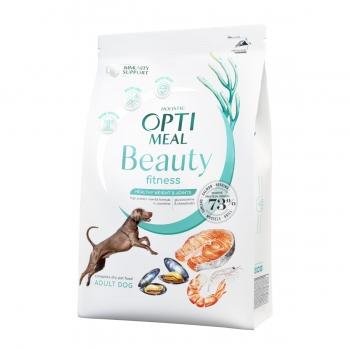 OPTIMEAL Beauty Fitness, Fructe de mare, hrană uscată fără cereale câini, controlul greutății, 4kg