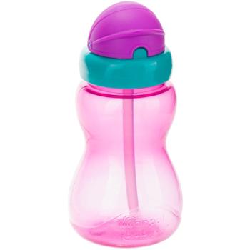 Canpol babies Sport Cup biberon pentru copii cu pai 12m+ Pink 270 ml