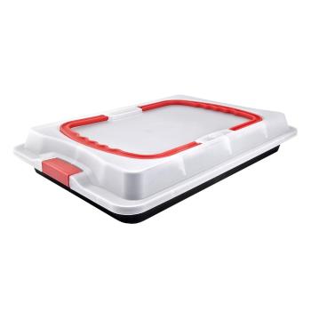 Tavă de copt din oțel cu capac portabil Dr. Oetker Carry, 42,5 x 29,5 cm