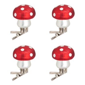 Ornamente de Crăciun 4 buc. din sticlă Mushroom – Sass & Belle