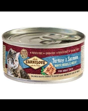 CARNILOVE Cat Turkey&amp;Salmon 24 x 100 g hrana umeda pentru pisici, curcan si somon