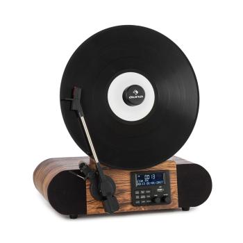 Auna Verticalo SE DAB, gramofon retro, DAB+, tuner FM, USB, BT, AUX, lemn