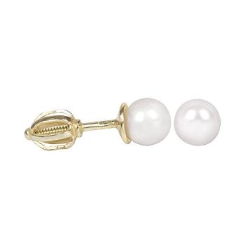 Brilio Cercei din aur cu perle pentru femei 235 001 00403