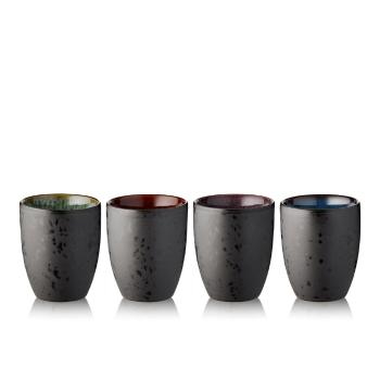 Set 4 pahare termo din gresie ceramică Bitz Basics Black, 270 ml, negru