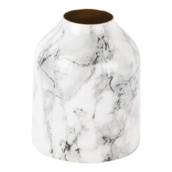 Vază din fier PT LIVING Marble, înălțime 10 cm, alb-negru