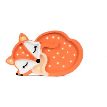 Veioză portocalie din lemn de pin Little Lights Fox Wild, lungime 31 cm