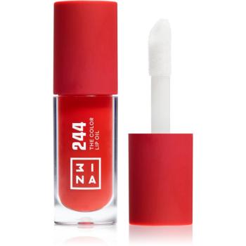 3INA The Color Lip Oil ulei hidratant de buze culoare 244 - Classic Rich Red, sheer 4 ml