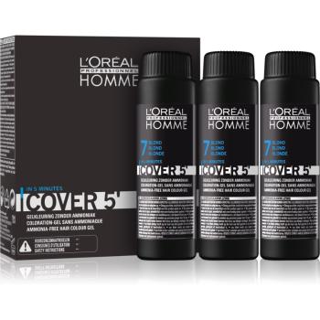 L’Oréal Professionnel Homme Cover 5' vopsea de par tonifianta 3 pc culoare 7 Blond  3x50 ml
