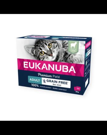 EUKANUBA Grain Free Adult Pateu de miel 12 x 85 g