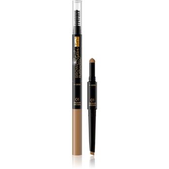 Eveline Cosmetics Brow Styler creion sprâncene precise 3 in 1 culoare 01 Medium Brown 1,2 g