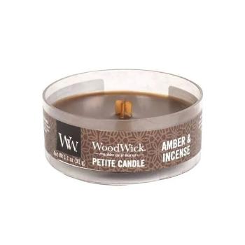 WoodWick Lumânare aromatică mică cu fitil din lemn Amber and Incense 31 g