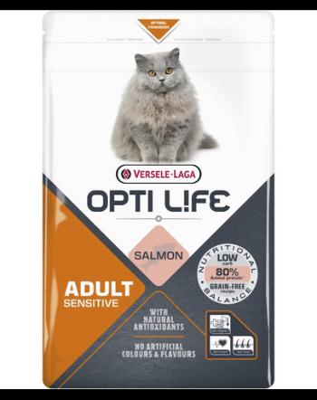 VERSELE-LAGA Opti Life Cat Adult Sensitive Salmon 2.5 kg hrana pisici sensibile, cu somon