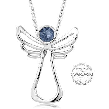 Levien Guardian Angel albastru-gri de cristal Colier