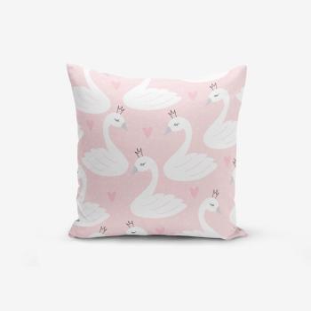 Față de pernă cu amestec din bumbac Minimalist Cushion Covers Pink Puan Animal Theme, 45 x 45 cm