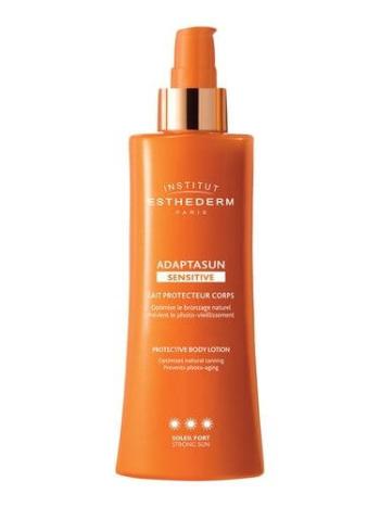 Institut Esthederm Lapte de protectie solară cu protectie UV ridicată Adaptasun Sensitive ( Protective Body Lotion) 200 ml