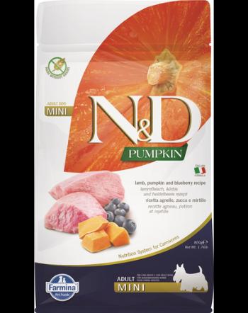 FARMINA N&amp;D Pumpkin Adult Mini Hrana uscata pentru caini, cu miel si afine 800 g