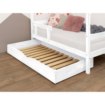 Sertar din lemn pentru pat cu somieră Benlemi Buddy, 70 x 140 cm, alb