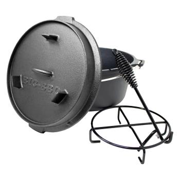 Klarstein Guernsey, oală premium din fontă,  6.0 oală barbecue, fontă, dimensiunea M/6 qt/7,3 l