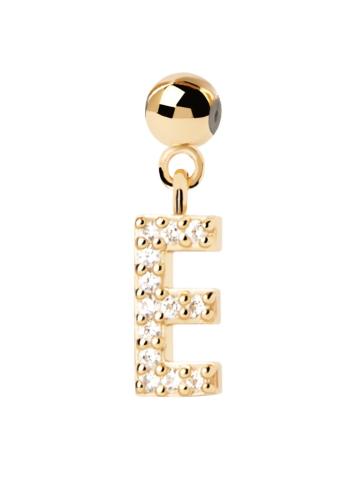 PDPAOLA Pandantiv placat cu aur ”E” Charms CH01-054-U