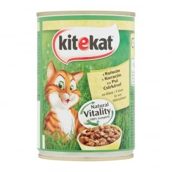 KITEKAT, Pui, pachet economic conservă hrană umedă pisici, 400g x 6