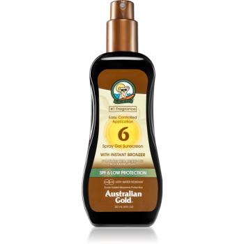 Australian Gold Spray Gel Sunscreen With Instant Bronzer spray protector pentru plajă cu efect autobronzant SPF 6 237 ml