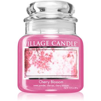 Village Candle Cherry Blossom lumânare parfumată  (Glass Lid) 389 g