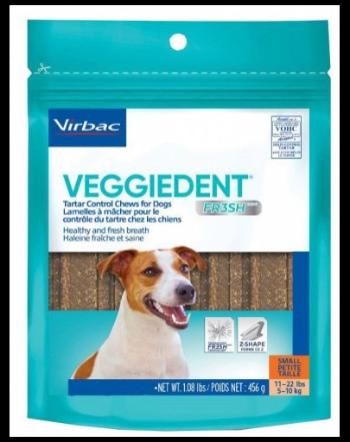 VIRBAC Veggiedent Fresh S (5-10 kg) Recompense caini pentru igiena orala 15 buc.