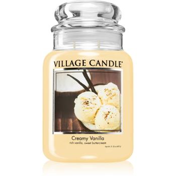 Village Candle Creamy Vanilla lumânare parfumată  (Glass Lid) 602 g