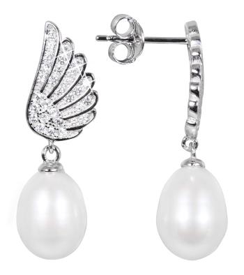 JwL Luxury Pearls Cercei din perle cu perle albe autentice si zirconi JL0534