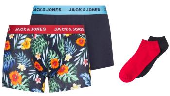 Jack&Jones 2 PACK - set de boxeri și șosete pentru bărbați JACFLOWER 12214270 Navy Blazer XL