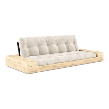 Canapea albă extensibilă cu tapițerie din catifea reiată  244 cm Base – Karup Design