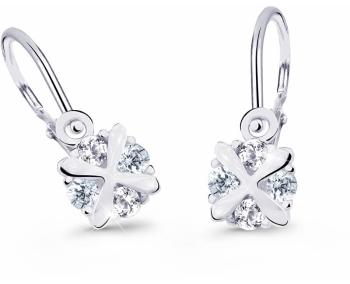 Cutie Jewellery Cercei delicați pentru copii din aur alb C2753-10-X-2 alb