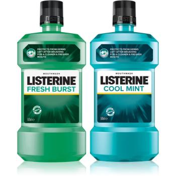 Listerine Fresh Burst a Cool Mint Duopack apă de gură pentru o respirație proaspătă 2x500 ml