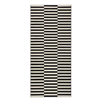 Covor tip traversă Hanse Home Gloria Panel, 80x200 cm, negru-alb